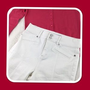 JENNIFER HUDSON WHITE DENIM HIGHWAISTED JEANS 10